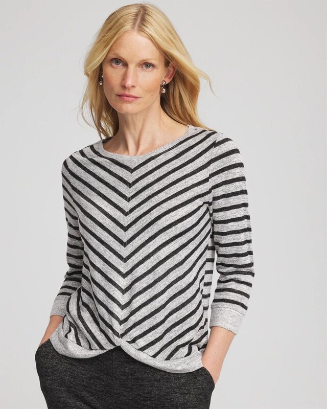Zenergy Striped Twist-Front Top - image 1